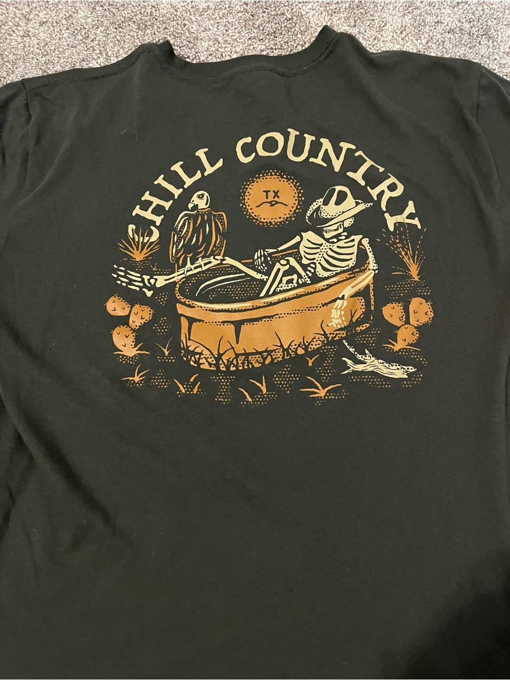 Black Short-Sleeve Tee with Tan TX Emblem